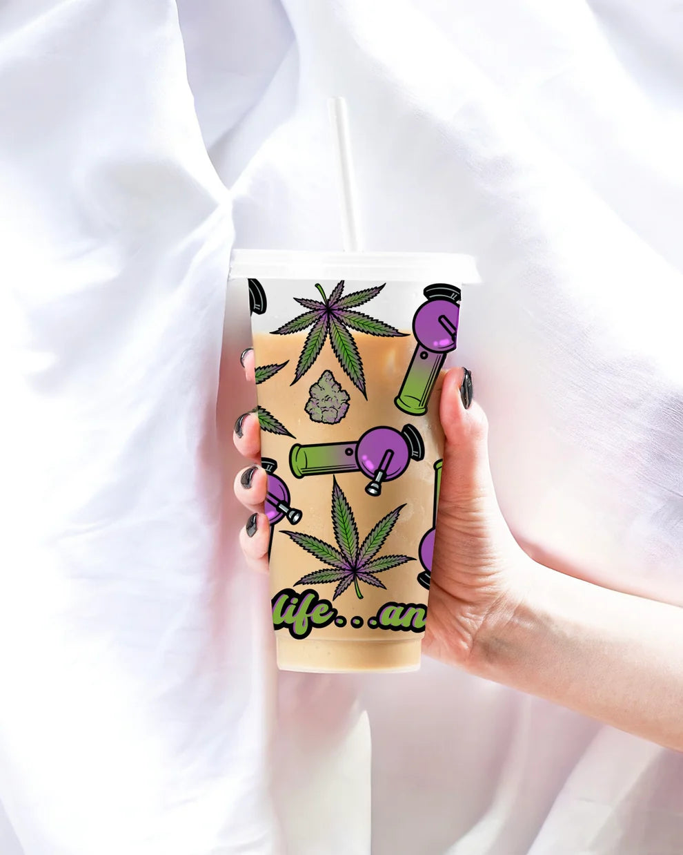 Weed 24oz cold cup decal