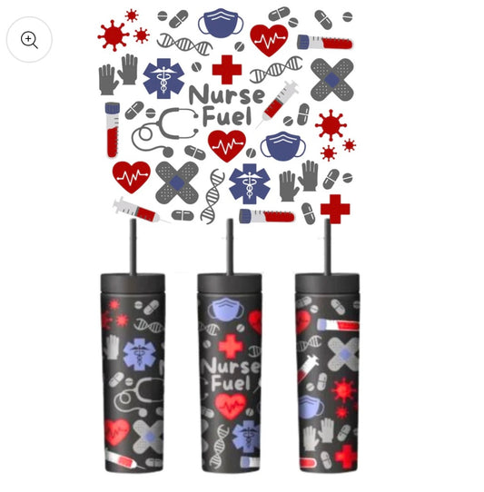 Nurse Skinny tumbler wrap decal