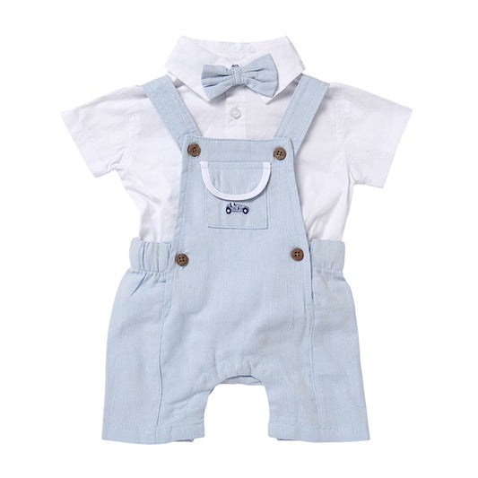 Blue & White Car Print Bow
Dungaree Outfit 12-24M