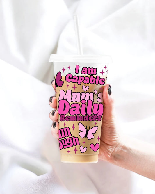 Mums daily reminders 24oz cold cup wrap decal