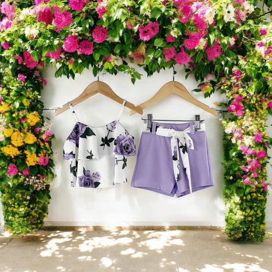 Lilac Floral Print 2pc Set 6-
36 Months
