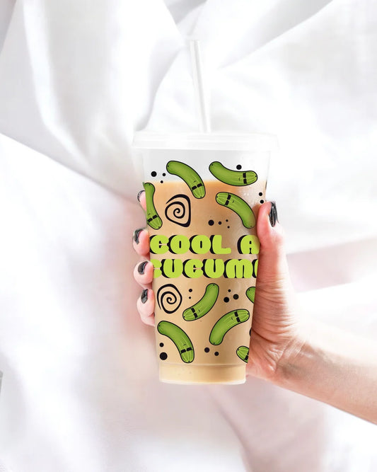 Cool as cucumber 24oz cold cup wrap decal