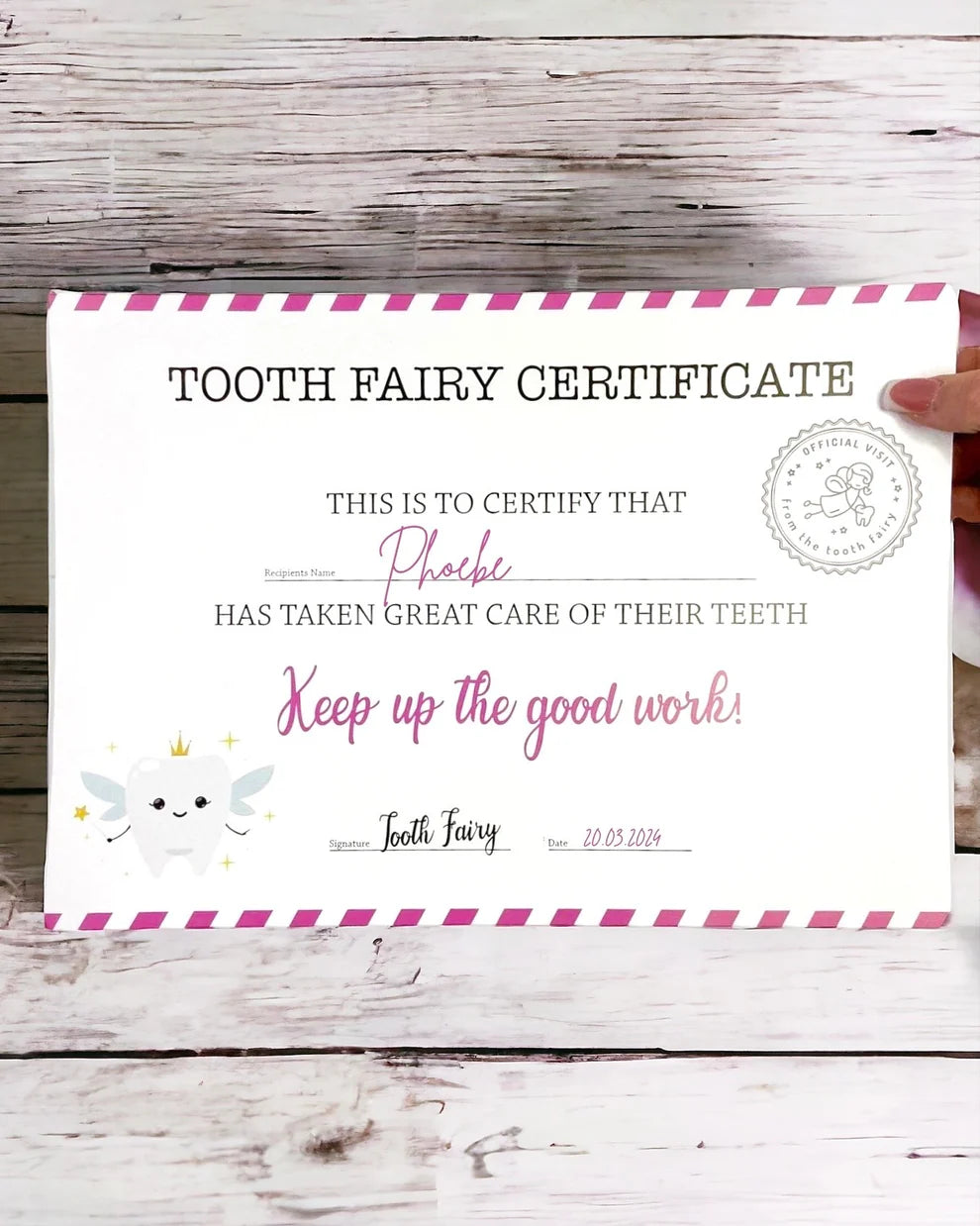 Tooth fairy certificate