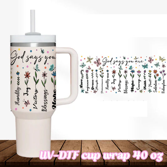 40oz tumbler wrap decal