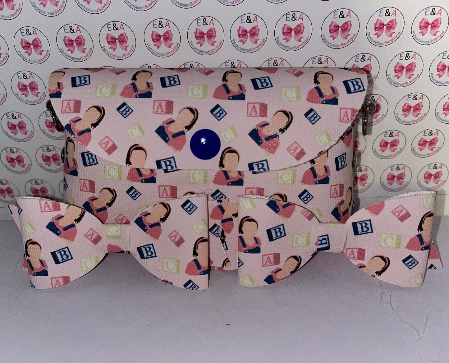 Toddler bag and bow sets (set 2) - please upload the design you want or message me