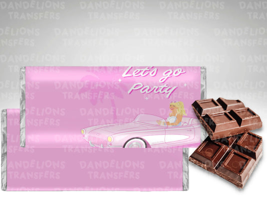 Let’s go party chocolate wrapper + galaxy chocolate bar