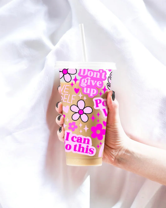 Positivity 24oz cold cup wrap decal