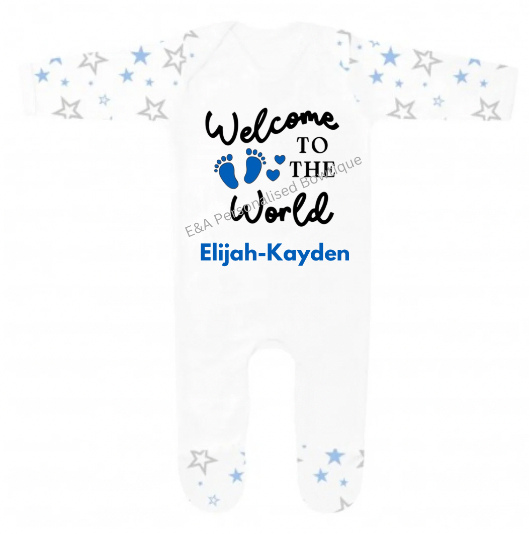 “Welcome to the world” baby grow