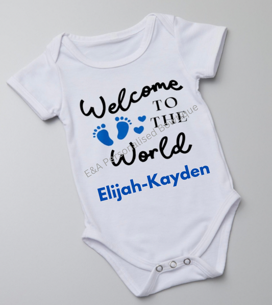 “Welcome to the world” newborn baby vest