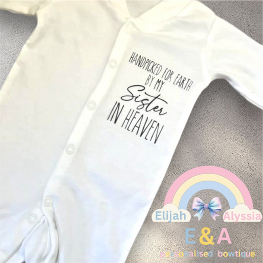 “Handpicked for earth” newborn baby grow