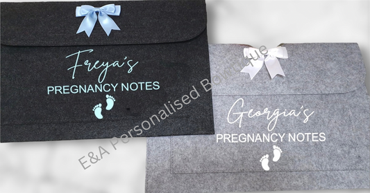 Felt personalised pregnancy notes folder