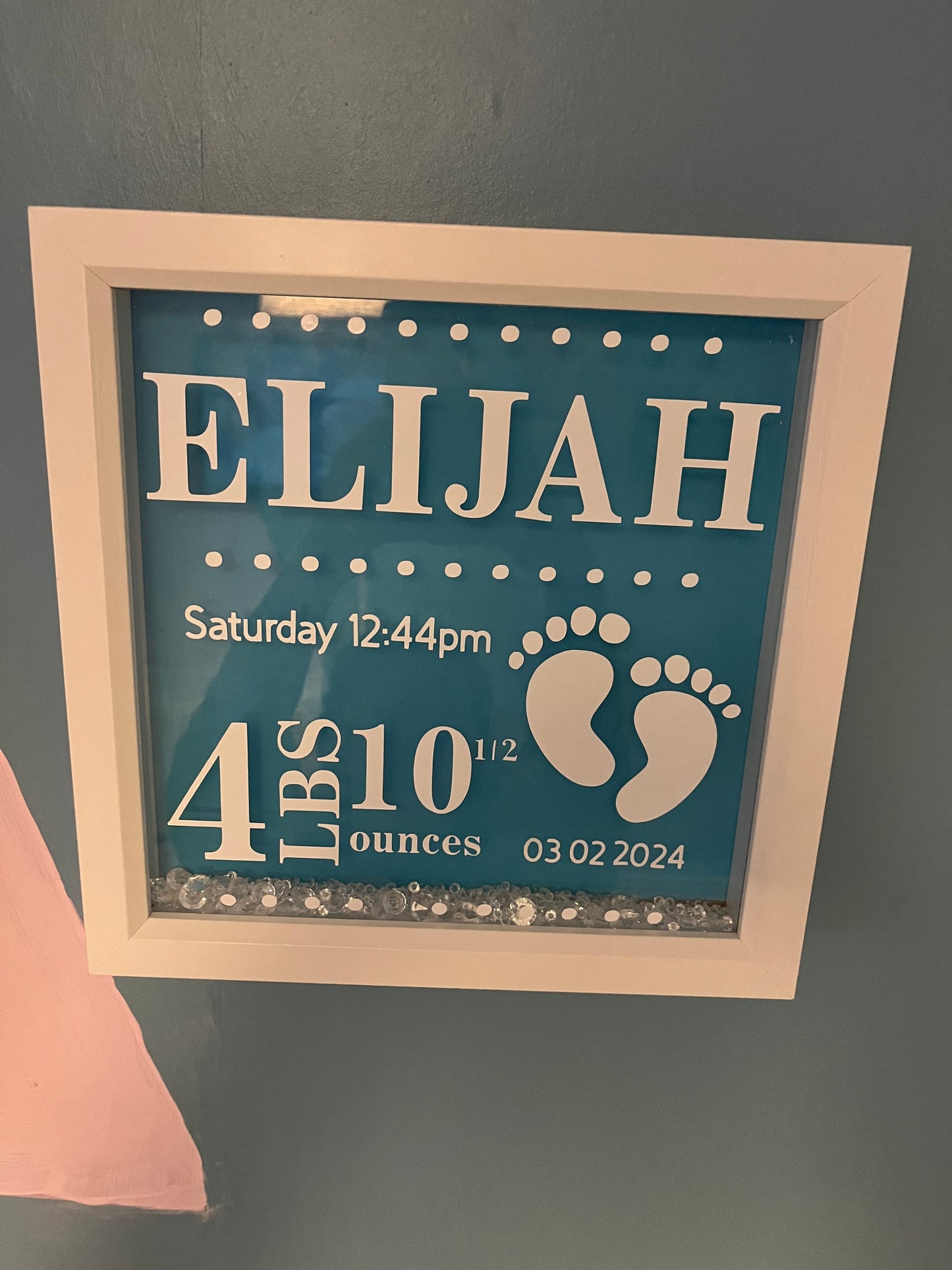 Personalised frame box - standing frame or can be wall mounted