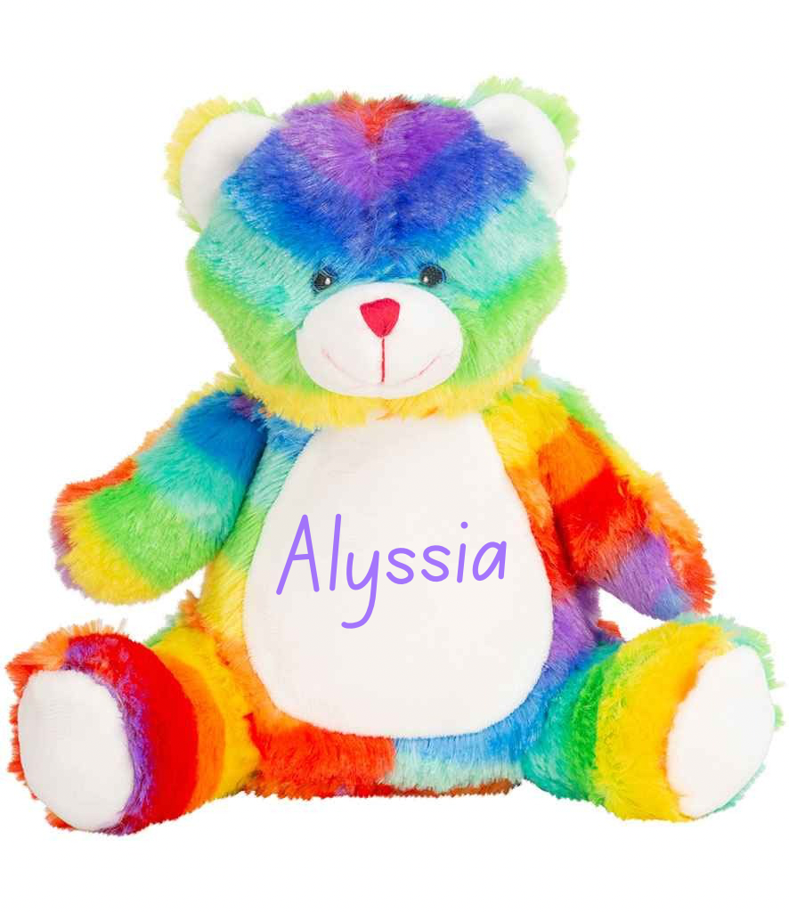 Personalised rainbow teddy