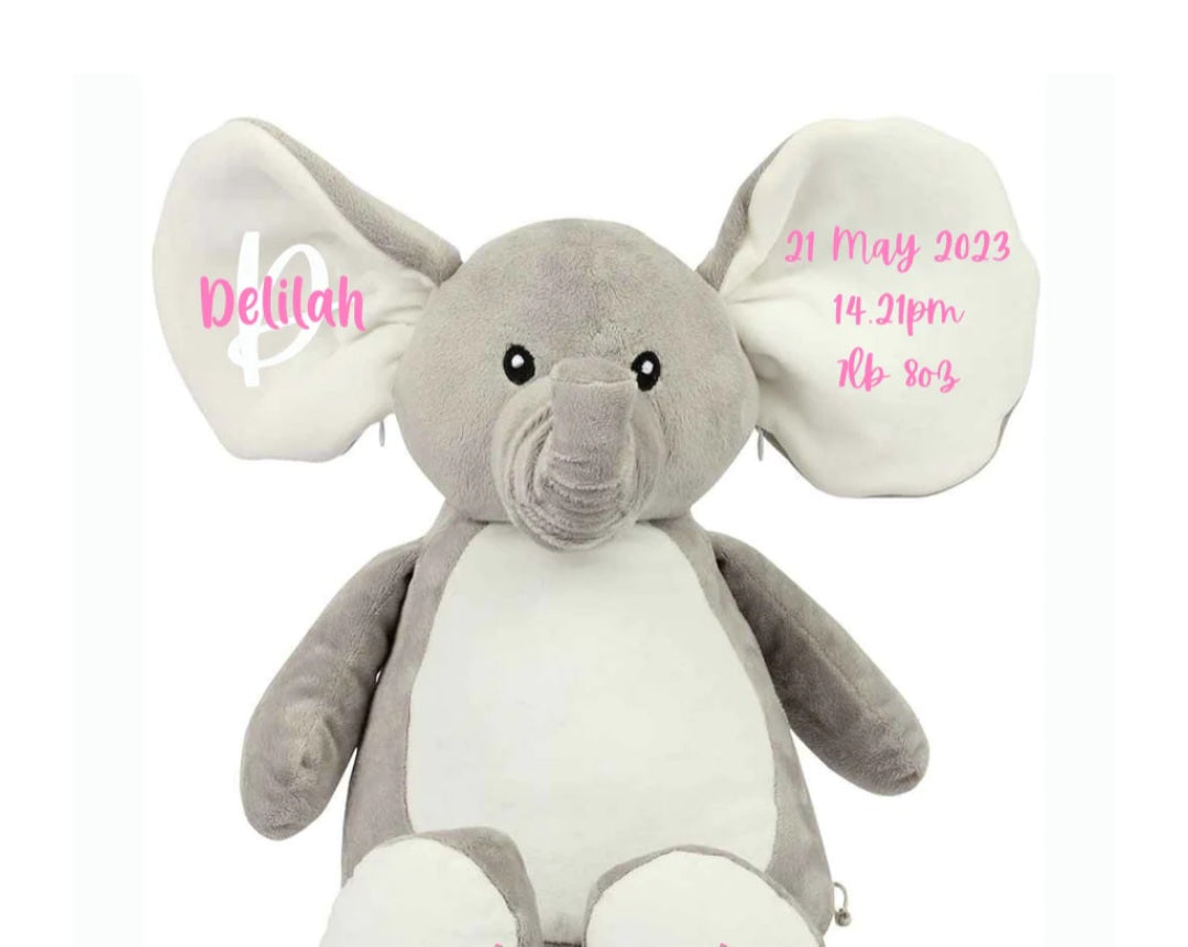 Personalised elephant teddy